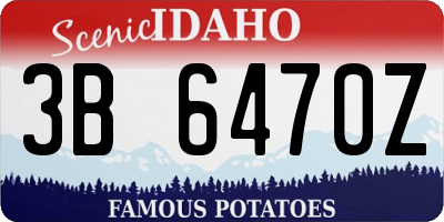 ID license plate 3B6470Z