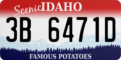 ID license plate 3B6471D