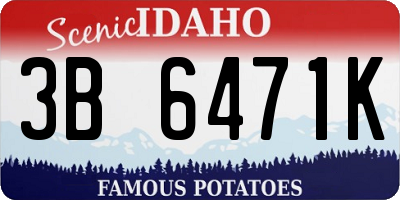 ID license plate 3B6471K