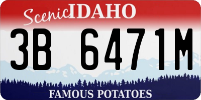 ID license plate 3B6471M