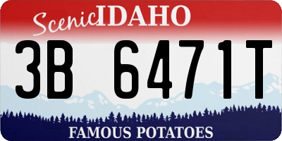ID license plate 3B6471T