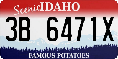 ID license plate 3B6471X