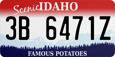ID license plate 3B6471Z