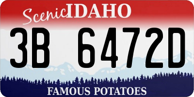 ID license plate 3B6472D