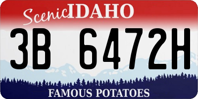 ID license plate 3B6472H