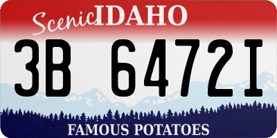 ID license plate 3B6472I