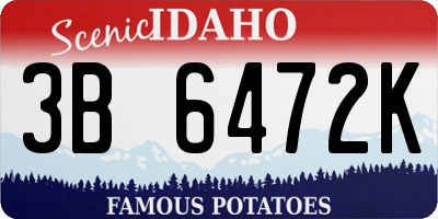 ID license plate 3B6472K
