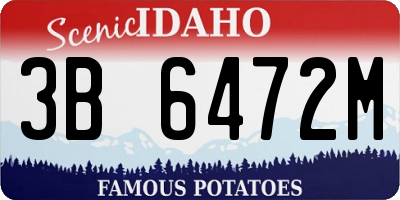 ID license plate 3B6472M