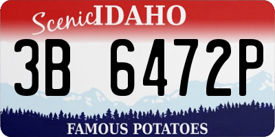 ID license plate 3B6472P