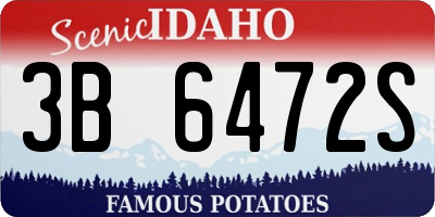 ID license plate 3B6472S