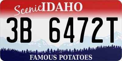 ID license plate 3B6472T