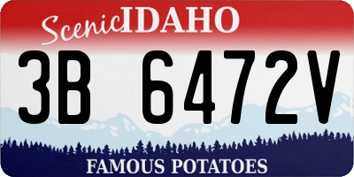 ID license plate 3B6472V