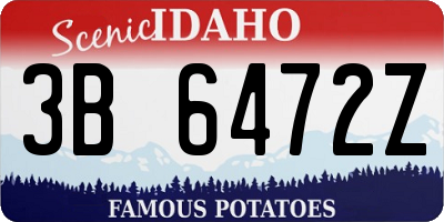 ID license plate 3B6472Z