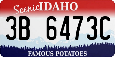 ID license plate 3B6473C
