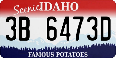 ID license plate 3B6473D