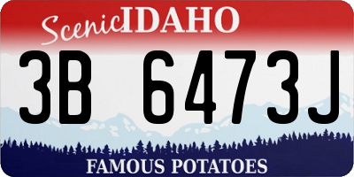 ID license plate 3B6473J