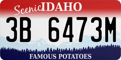 ID license plate 3B6473M