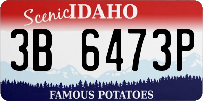 ID license plate 3B6473P