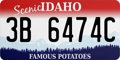 ID license plate 3B6474C
