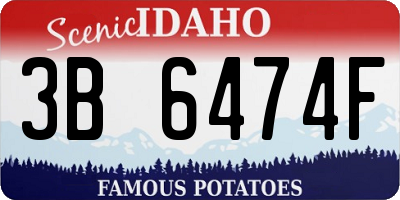 ID license plate 3B6474F