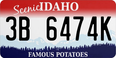 ID license plate 3B6474K