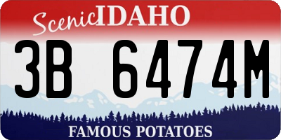 ID license plate 3B6474M