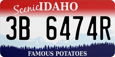 ID license plate 3B6474R