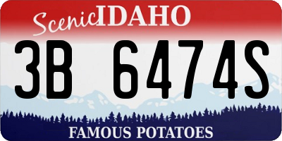 ID license plate 3B6474S