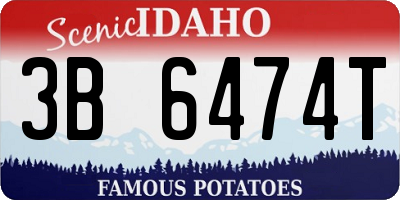 ID license plate 3B6474T