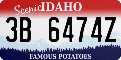 ID license plate 3B6474Z