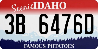 ID license plate 3B6476D