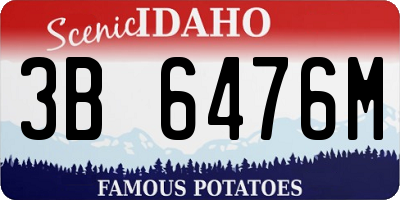 ID license plate 3B6476M