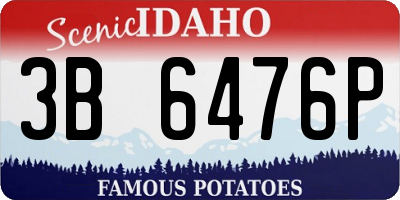 ID license plate 3B6476P