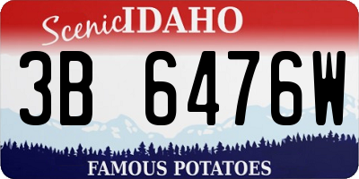 ID license plate 3B6476W