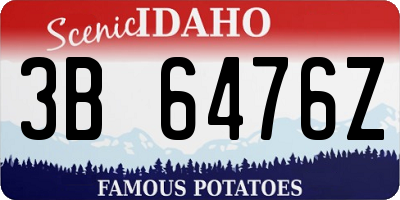 ID license plate 3B6476Z