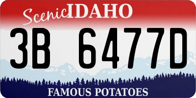ID license plate 3B6477D