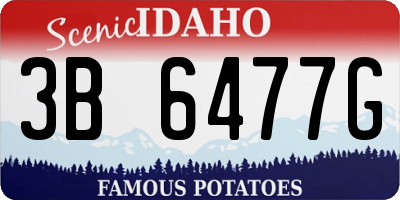 ID license plate 3B6477G