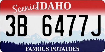 ID license plate 3B6477J