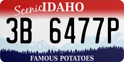 ID license plate 3B6477P