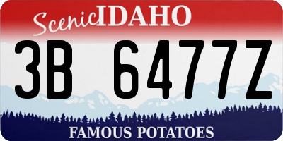 ID license plate 3B6477Z
