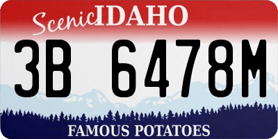 ID license plate 3B6478M
