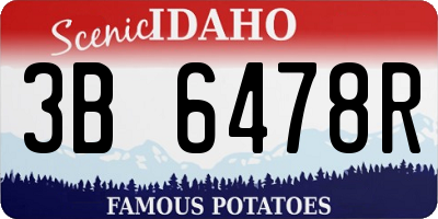 ID license plate 3B6478R