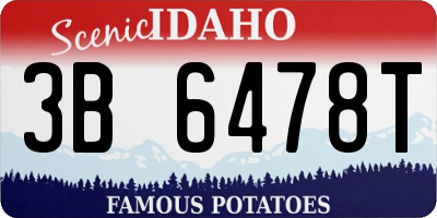 ID license plate 3B6478T