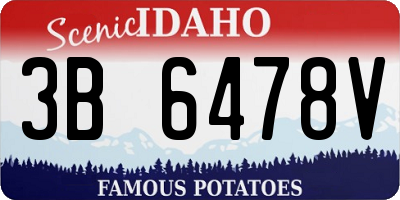 ID license plate 3B6478V