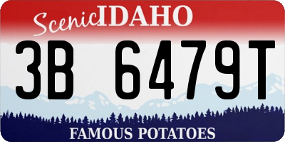 ID license plate 3B6479T