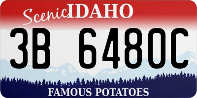 ID license plate 3B6480C
