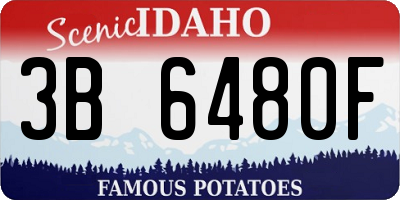 ID license plate 3B6480F