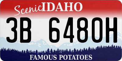 ID license plate 3B6480H