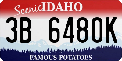 ID license plate 3B6480K