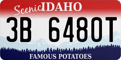 ID license plate 3B6480T